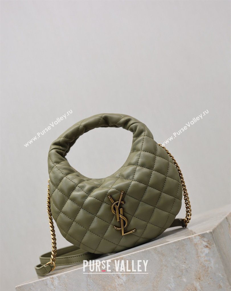 Saint Laurent ICARINO mini bag in quilted nappa leather Moss Green 2026 871329 (MHUI-260403099)