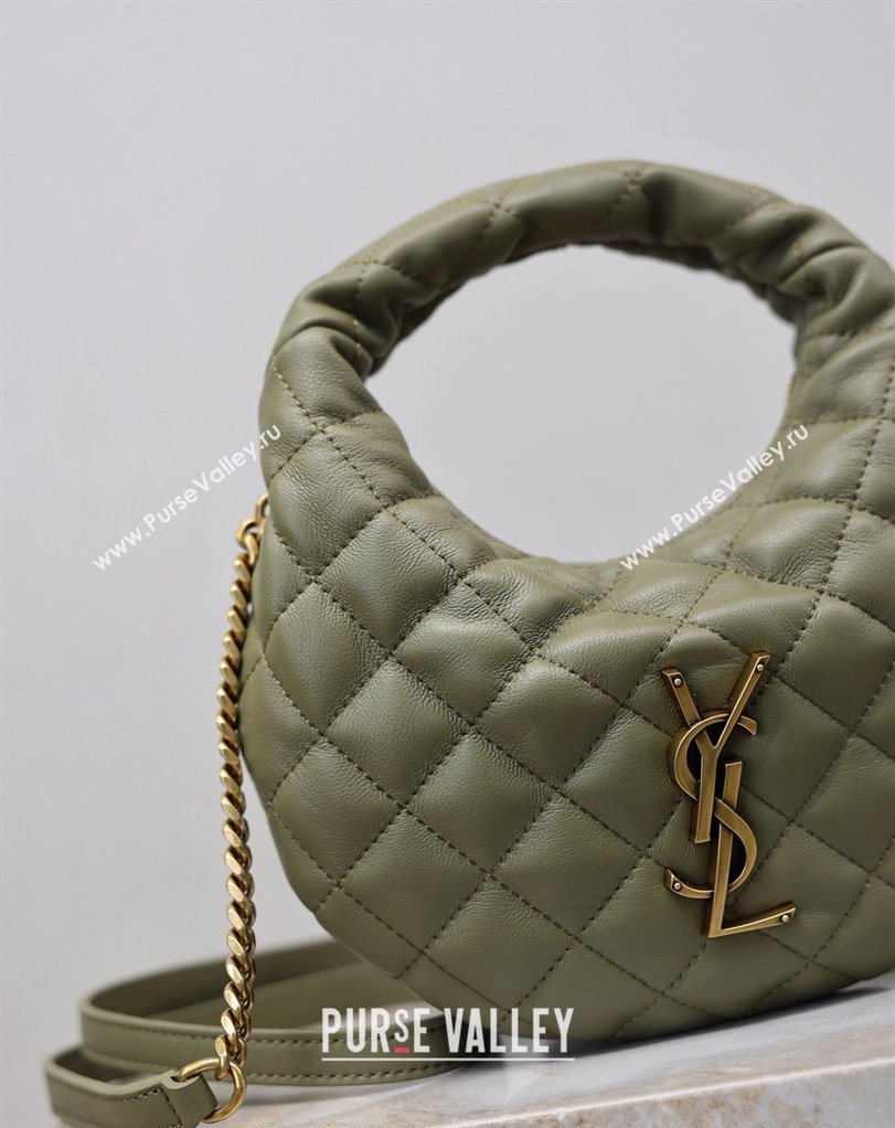 Saint Laurent ICARINO mini bag in quilted nappa leather Moss Green 2026 871329 (MHUI-260403099)