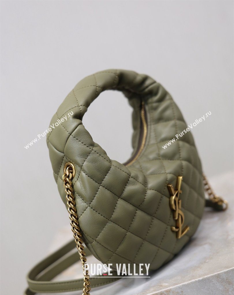 Saint Laurent ICARINO mini bag in quilted nappa leather Moss Green 2026 871329 (MHUI-260403099)