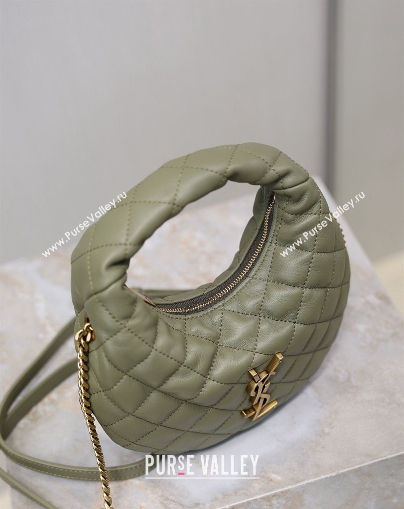 Saint Laurent ICARINO mini bag in quilted nappa leather Moss Green 2026 871329 (MHUI-260403099)