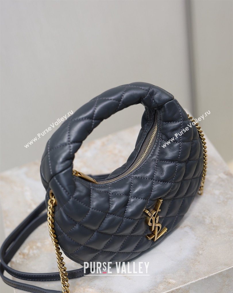 Saint Laurent ICARINO mini bag in quilted nappa leather Grey 2026 871329 (MHUI-260403101)