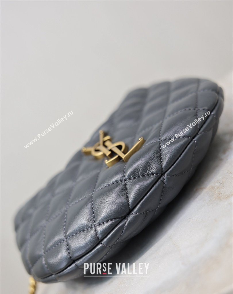 Saint Laurent ICARINO mini bag in quilted nappa leather Grey 2026 871329 (MHUI-260403101)
