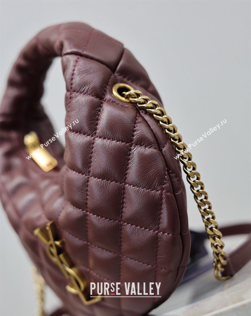 Saint Laurent ICARINO mini bag in quilted nappa leather Burgundy 2026 871329 (MHUI-260403102)