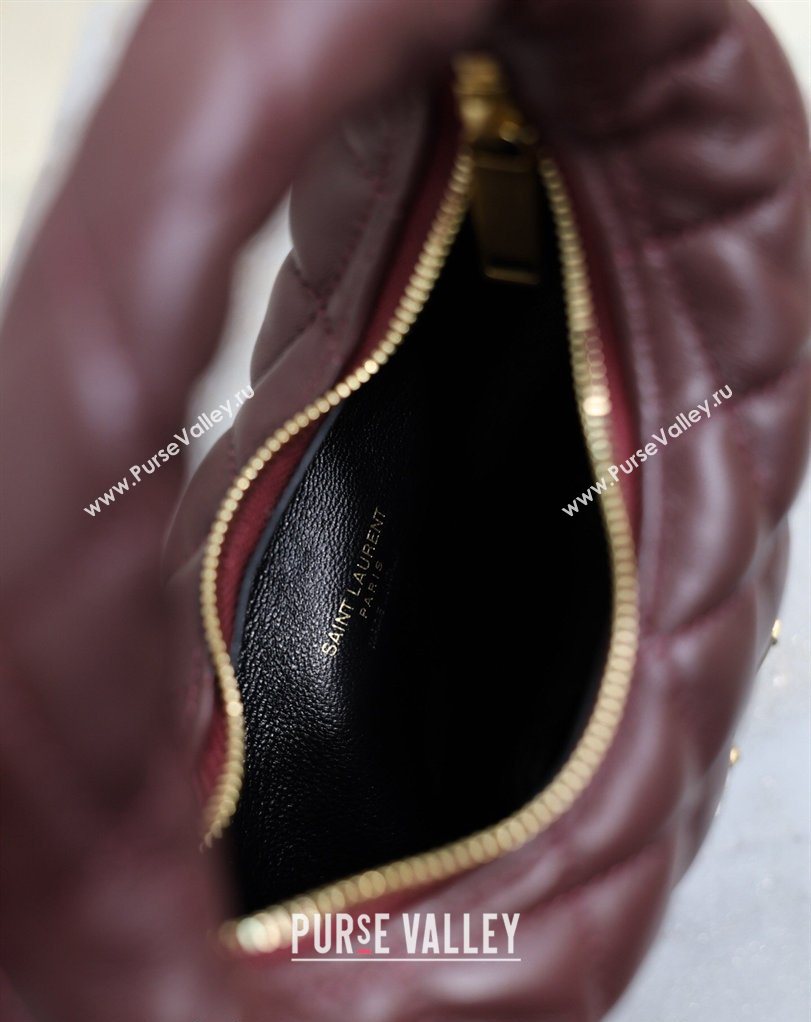 Saint Laurent ICARINO mini bag in quilted nappa leather Burgundy 2026 871329 (MHUI-260403102)