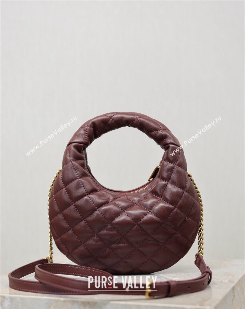 Saint Laurent ICARINO mini bag in quilted nappa leather Burgundy 2026 871329 (MHUI-260403102)