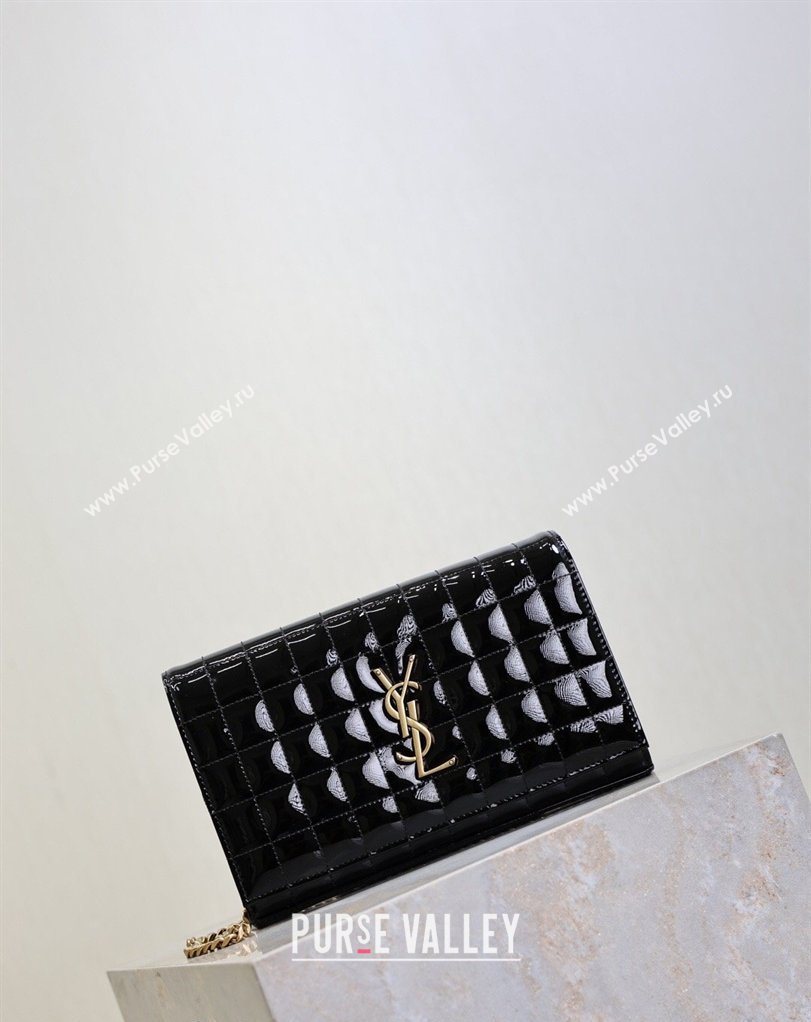 Saint Laurent Cassandre Quilted Patent Leather Chain Bag Black 2026 743364 (MHUI-260403055)