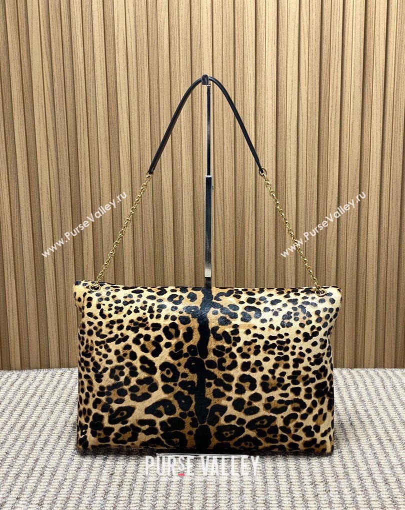 Saint Laurent Cassander XXL Envelope Pouch On Chain in Leopard Print 2026 841702 (MHUI-260403103)