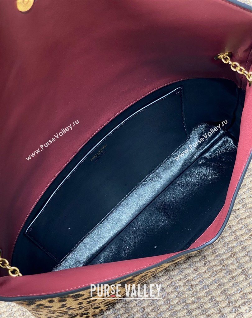 Saint Laurent Cassander XXL Envelope Pouch On Chain in Leopard Print 2026 841702 (MHUI-260403103)