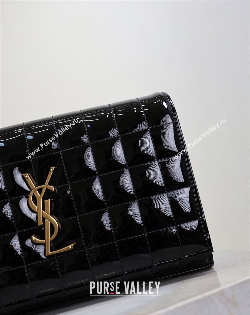 Saint Laurent Cassandre Quilted Patent Leather Chain Bag Black 2026 743364 (MHUI-260403055)
