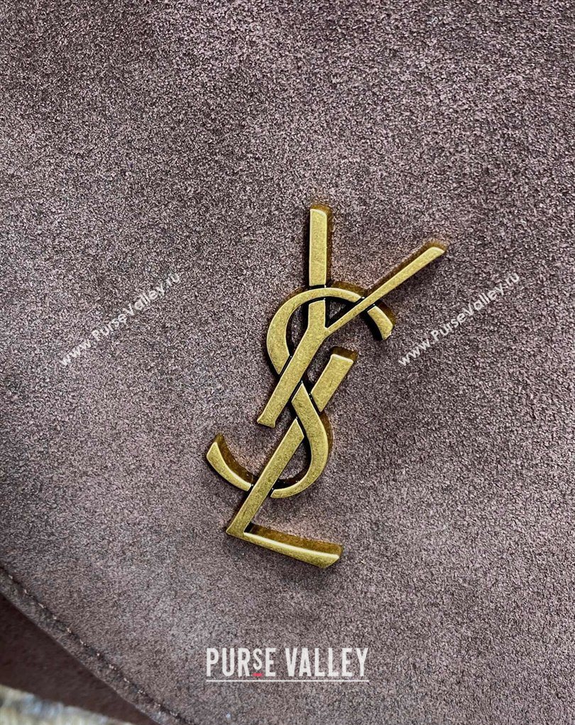 Saint Laurent Cassander XXL Envelope Pouch On Chain in Suede Dark Brown 2026 841702 (MHUI-260403104)