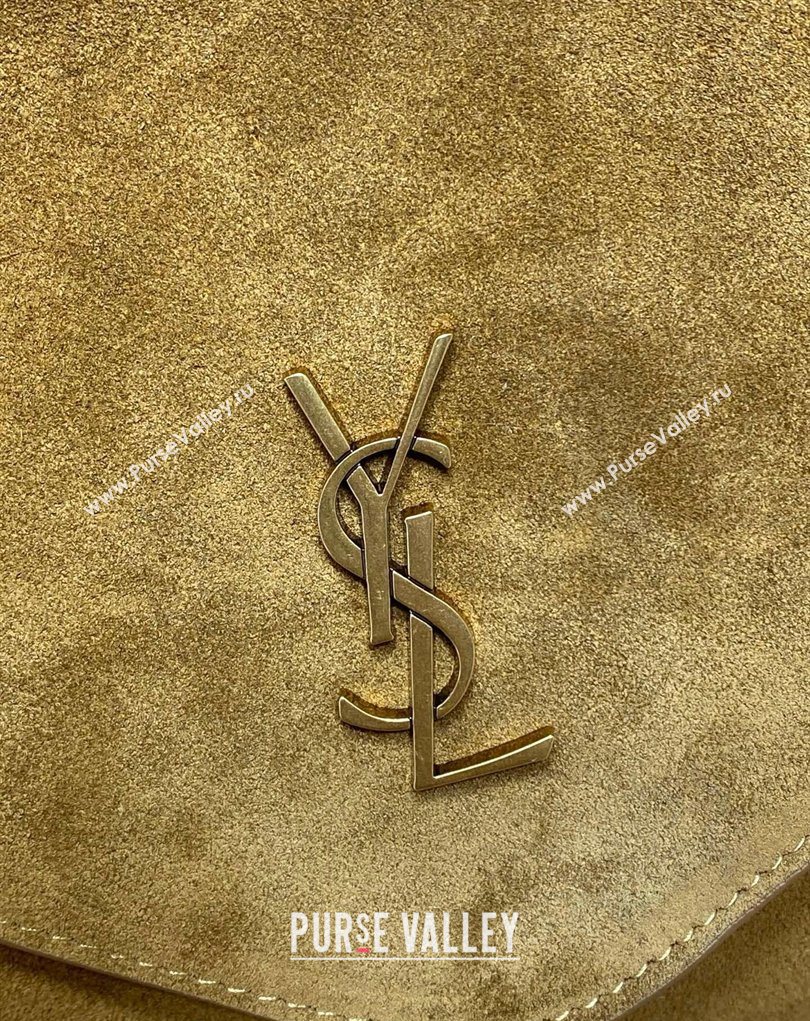 Saint Laurent Cassander XXL Envelope Pouch On Chain in Suede Camel 2026 841702 (MHUI-260403105)