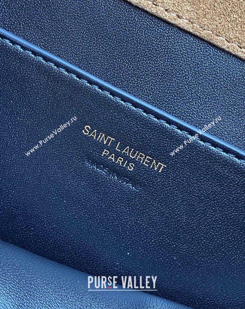 Saint Laurent Cassander XXL Envelope Pouch On Chain in Suede Camel 2026 841702 (MHUI-260403105)