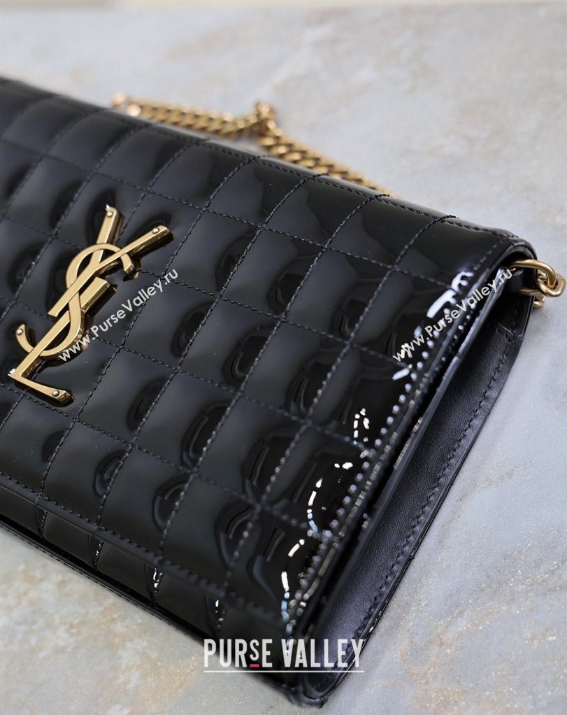 Saint Laurent Cassandre Quilted Patent Leather Chain Bag Black 2026 743364 (MHUI-260403055)