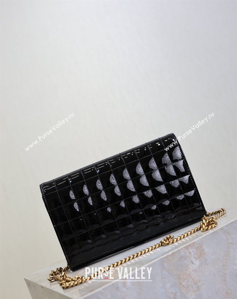 Saint Laurent Cassandre Quilted Patent Leather Chain Bag Black 2026 743364 (MHUI-260403055)