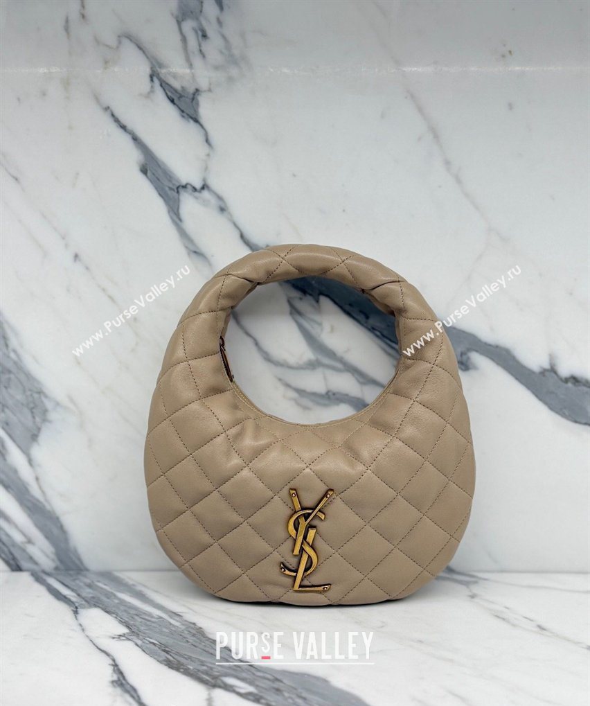 Saint Laurent Icarino Mini Bag in Quilted Nappa Leather Apricot 2026 851689 (nana-260403056)