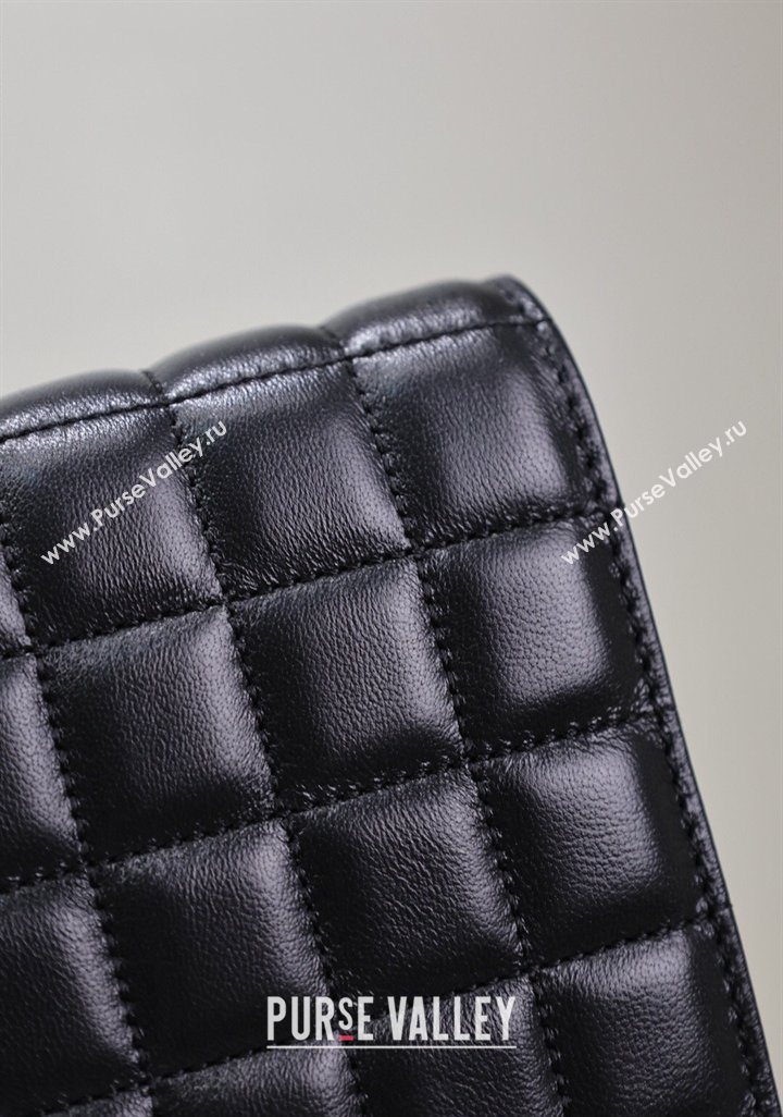 Saint Laurent Cassandre Quilted Lambskin Leather Chain Bag Black 2026 743364 (MHUI-260403052)