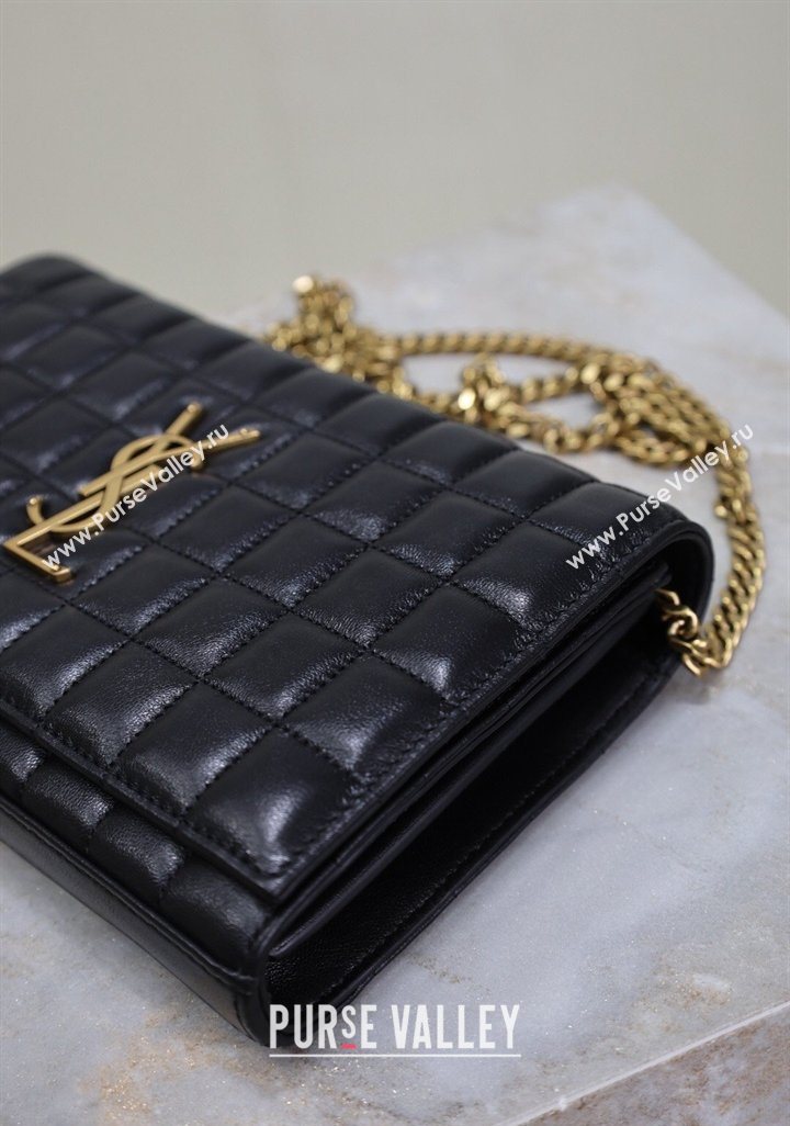 Saint Laurent Cassandre Quilted Lambskin Leather Chain Bag Black 2026 743364 (MHUI-260403052)
