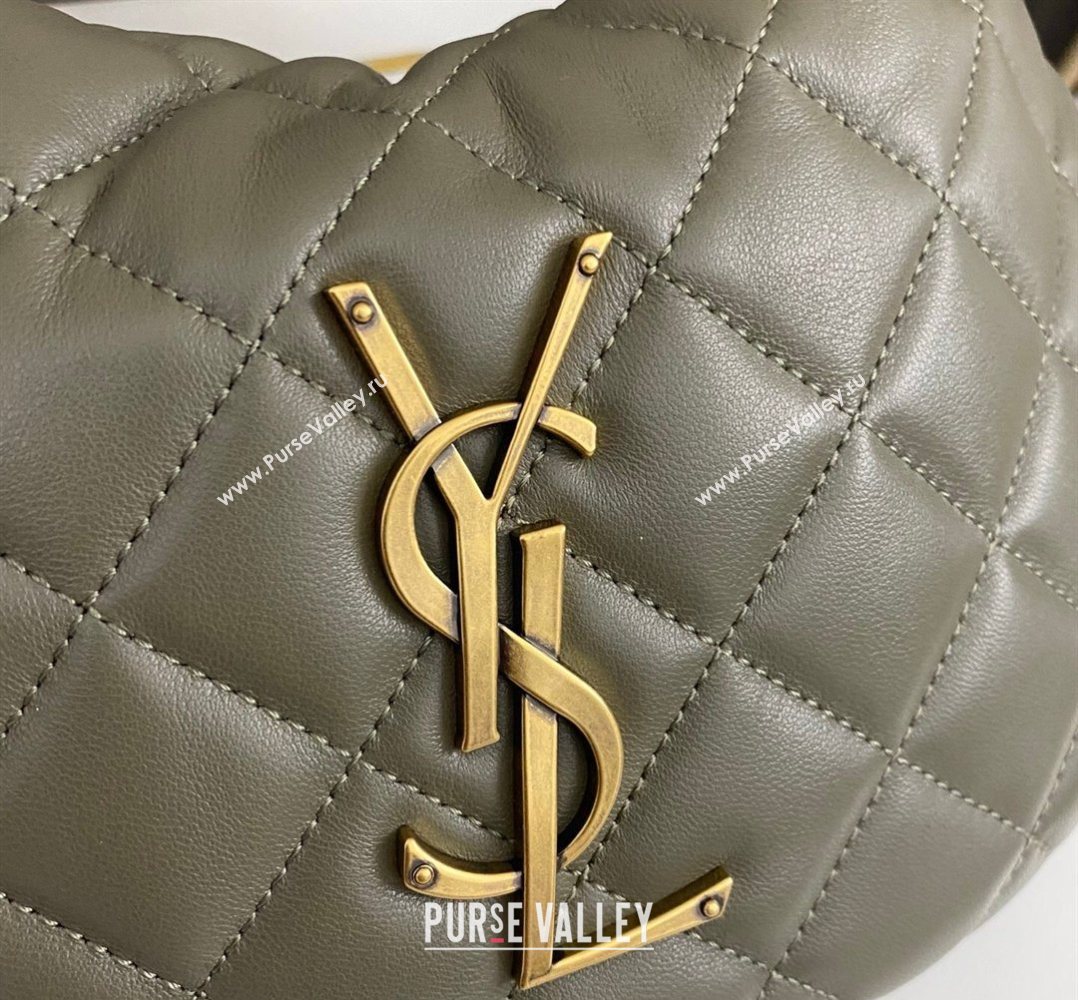 Saint Laurent Icarino Mini Bag in Quilted Nappa Leather Moss Green 2026 851689 (nana-260403058)