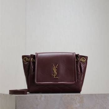 Saint Laurent Monogram Mini Nolita in Lambskin Leather 672738 Burgundy 2026 (MHUI-260403117)