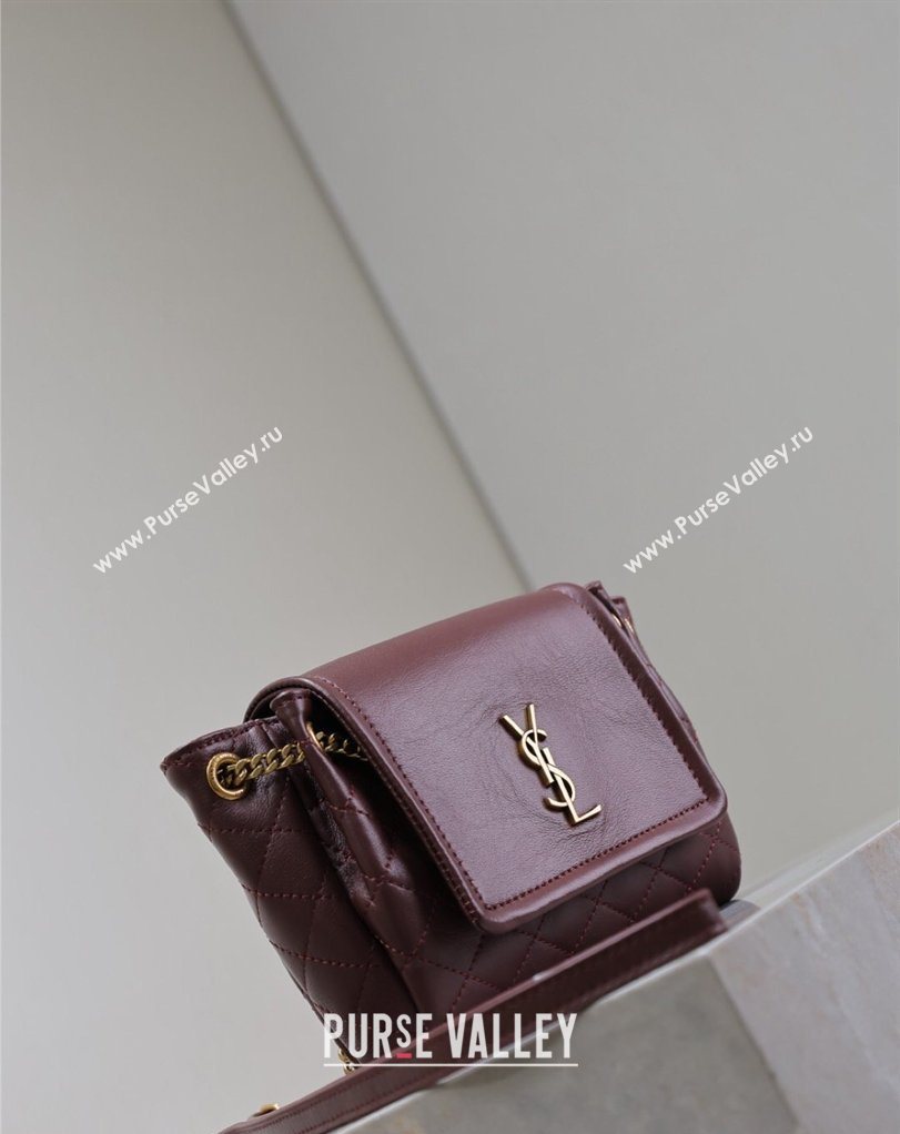 Saint Laurent Monogram Mini Nolita in Lambskin Leather 672738 Burgundy 2026 (MHUI-260403117)