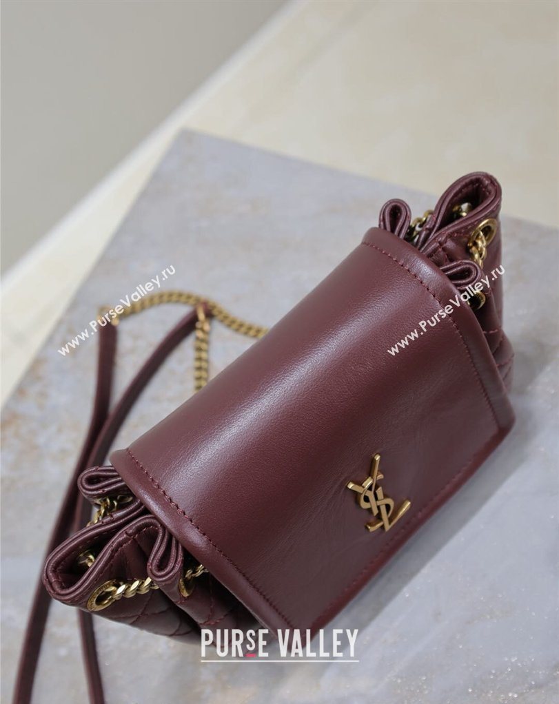 Saint Laurent Monogram Mini Nolita in Lambskin Leather 672738 Burgundy 2026 (MHUI-260403117)