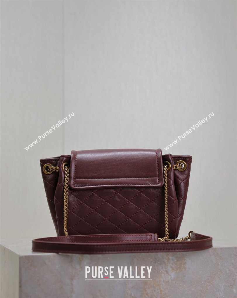 Saint Laurent Monogram Mini Nolita in Lambskin Leather 672738 Burgundy 2026 (MHUI-260403117)