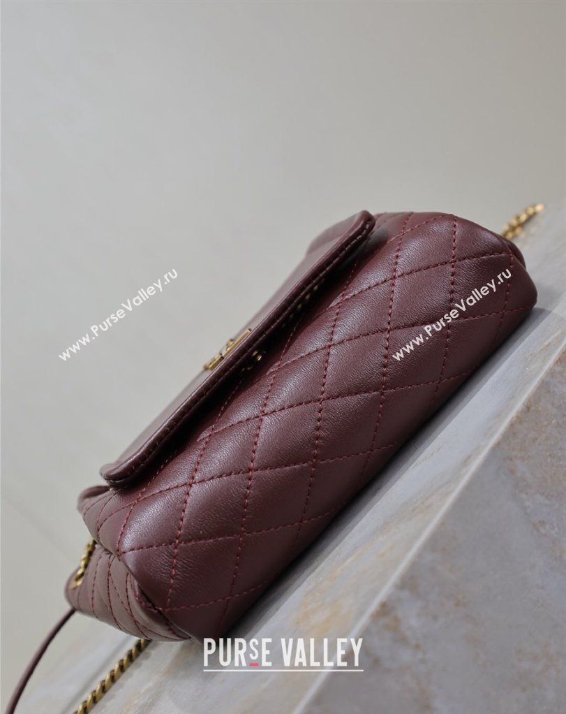 Saint Laurent Monogram Mini Nolita in Lambskin Leather 672738 Burgundy 2026 (MHUI-260403117)