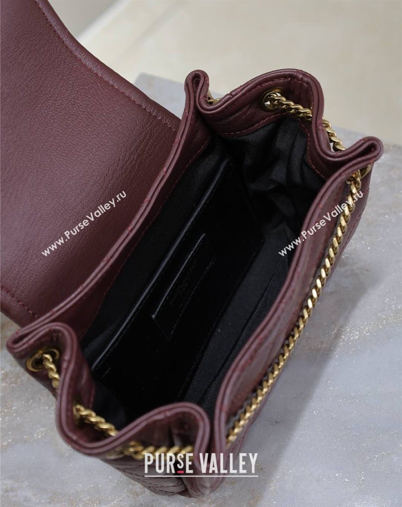 Saint Laurent Monogram Mini Nolita in Lambskin Leather 672738 Burgundy 2026 (MHUI-260403117)