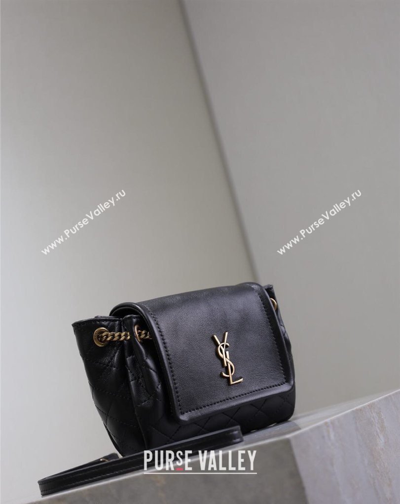Saint Laurent Monogram Mini Nolita in Lambskin Leather 672738 Black 2026 (MHUI-260403118)