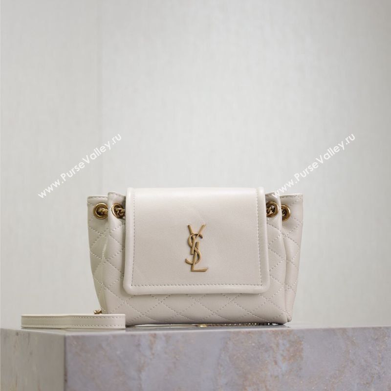 Saint Laurent Monogram Mini Nolita in Lambskin Leather 672738 White 2026 (MHUI-260403119)