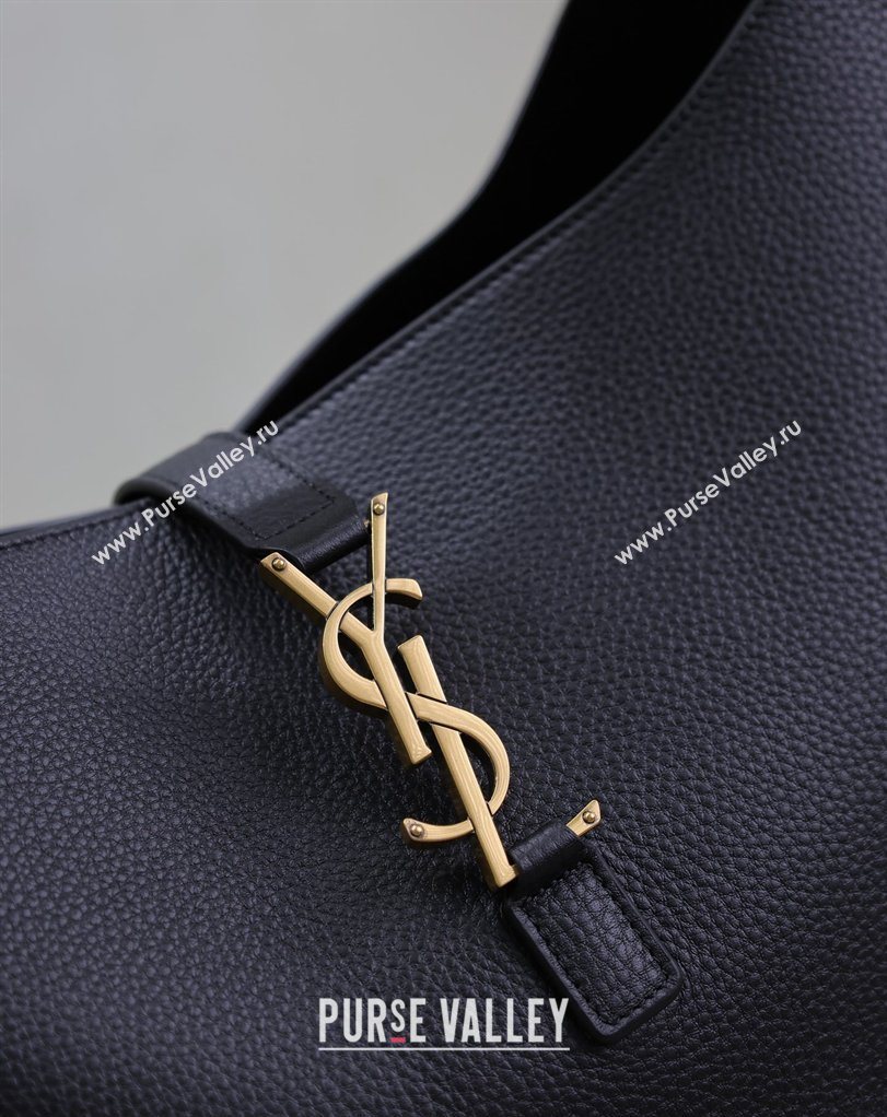 Saint Laurent LE 5 À 7 Supple Large Hobo Bag in Grained Leather 753823 Black 2026 (MHUI-260403120)