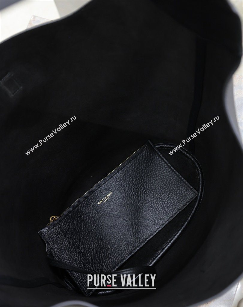 Saint Laurent LE 5 À 7 Supple Large Hobo Bag in Grained Leather 753823 Black 2026 (MHUI-260403120)