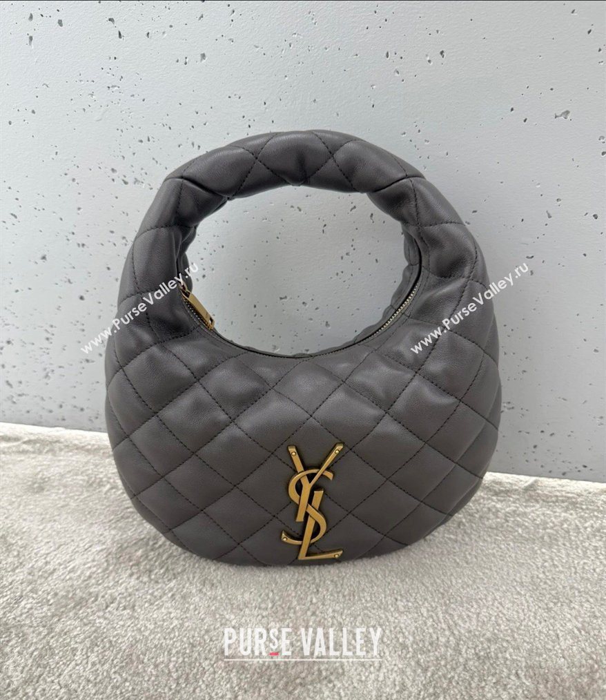 Saint Laurent Icarino Mini Bag in Quilted Nappa Leather Urban Grey 2026 851689 (nana-260403059)