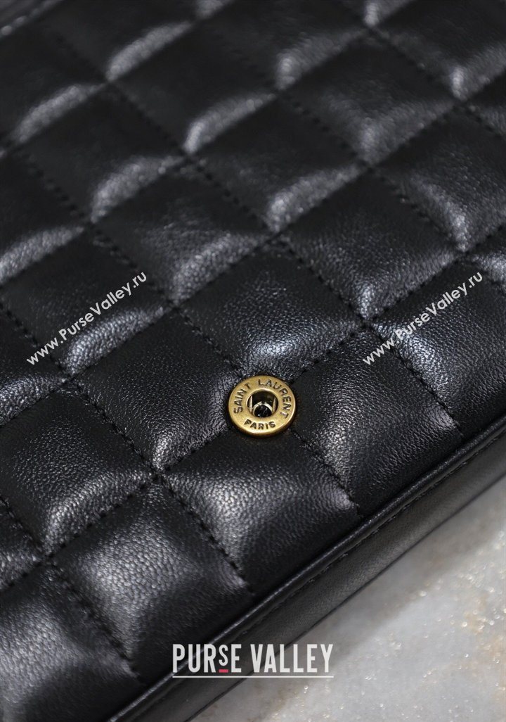 Saint Laurent Cassandre Quilted Lambskin Leather Chain Bag Black 2026 743364 (MHUI-260403052)