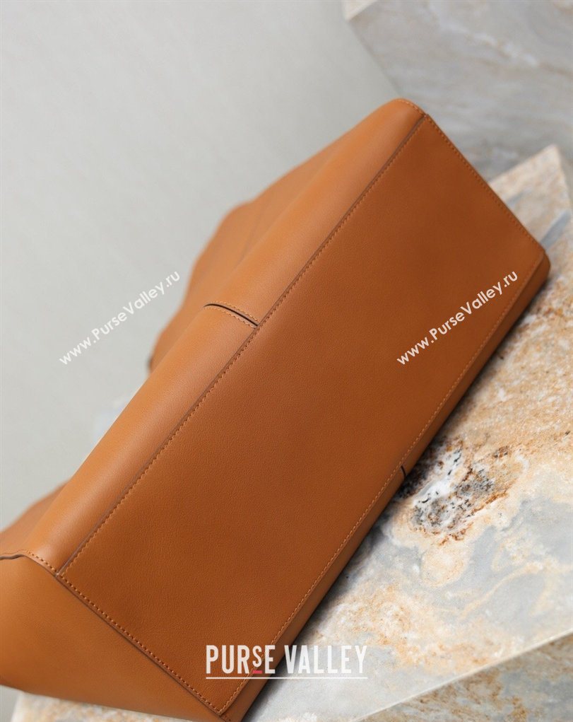 Saint Laurent Paris 4 Carre Tote Bag in Leather Toasted Brown 2026 862368 (MHUI-260407010)