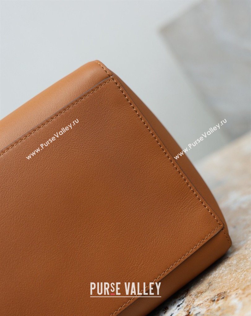 Saint Laurent Paris 4 Carre Tote Bag in Leather Toasted Brown 2026 862368 (MHUI-260407010)