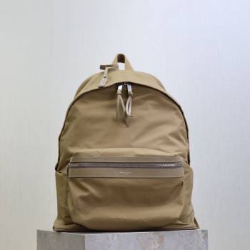 Saint Laurent City Backpack Bag in Beige Nylon 326865 2026 (MHUI-260407011)