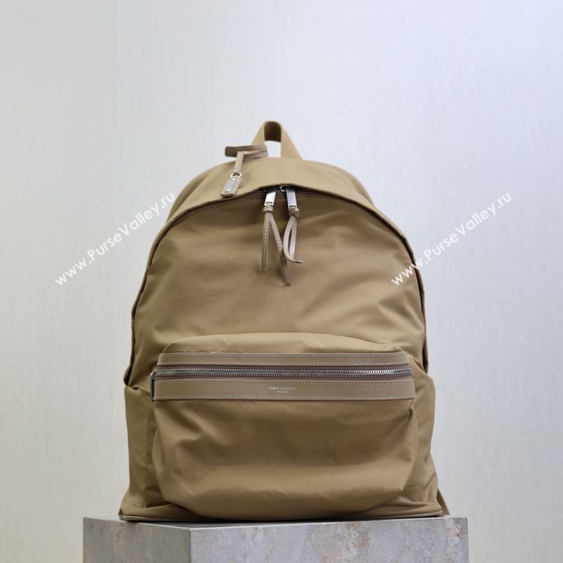 Saint Laurent City Backpack Bag in Beige Nylon 326865 2026 (MHUI-260407011)