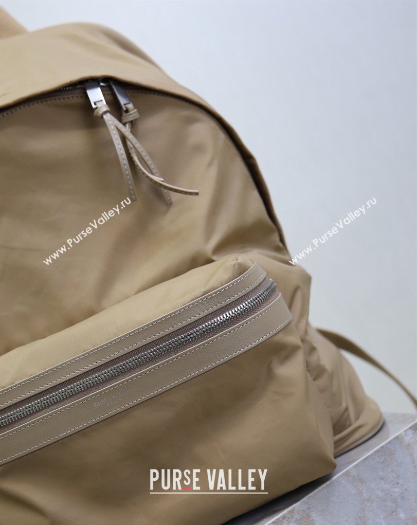 Saint Laurent City Backpack Bag in Beige Nylon 326865 2026 (MHUI-260407011)