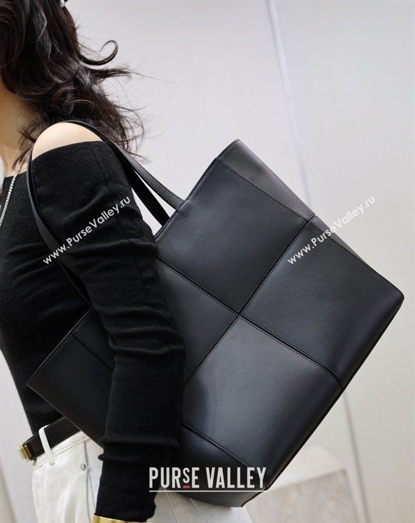Saint Laurent Paris Small 4 Carre Tote Bag in Leather Black 2026 863959 (MHUI-260407007)