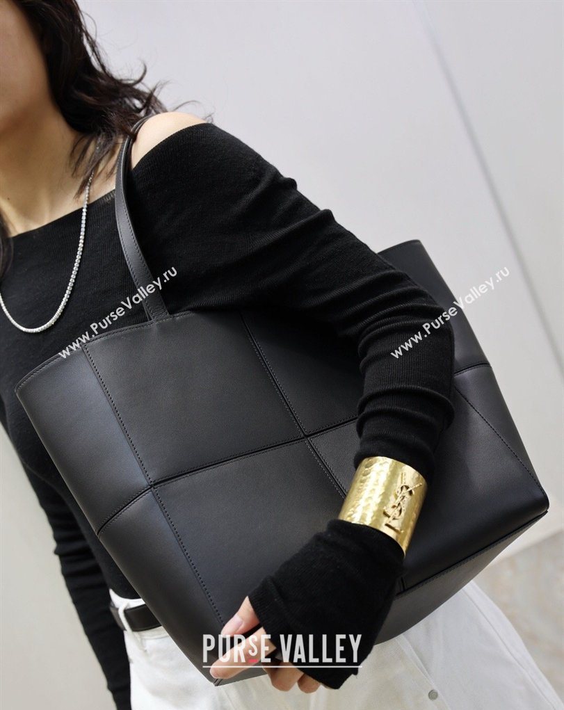 Saint Laurent Paris Small 4 Carre Tote Bag in Leather Black 2026 863959 (MHUI-260407007)