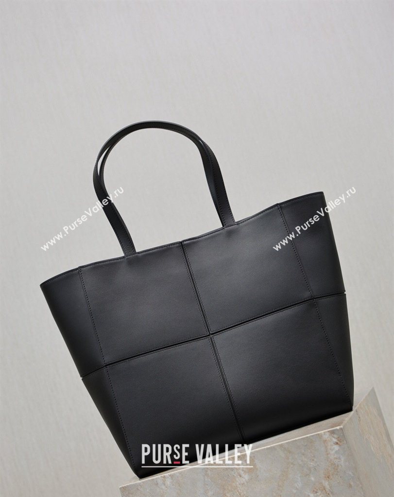 Saint Laurent Paris Small 4 Carre Tote Bag in Leather Black 2026 863959 (MHUI-260407007)
