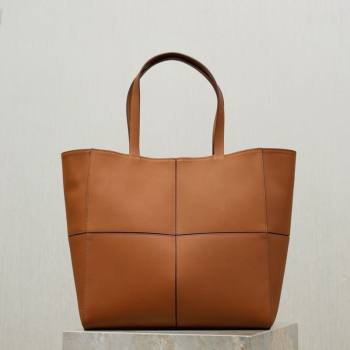 Saint Laurent Paris Small 4 Carre Tote Bag in Leather Toasted Brown 2026 863959 (MHUI-260407008)