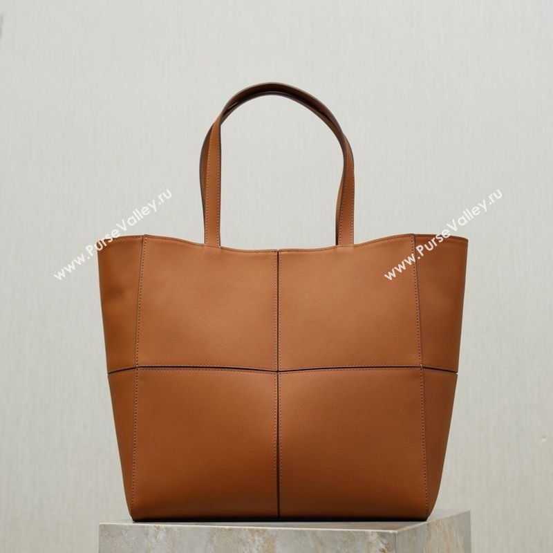 Saint Laurent Paris Small 4 Carre Tote Bag in Leather Toasted Brown 2026 863959 (MHUI-260407008)