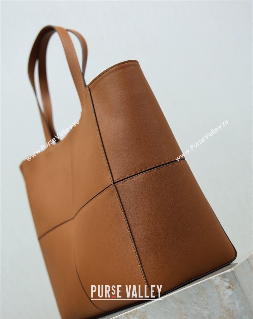 Saint Laurent Paris Small 4 Carre Tote Bag in Leather Toasted Brown 2026 863959 (MHUI-260407008)