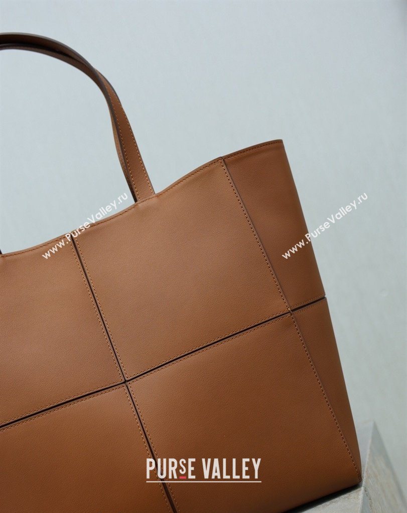 Saint Laurent Paris Small 4 Carre Tote Bag in Leather Toasted Brown 2026 863959 (MHUI-260407008)