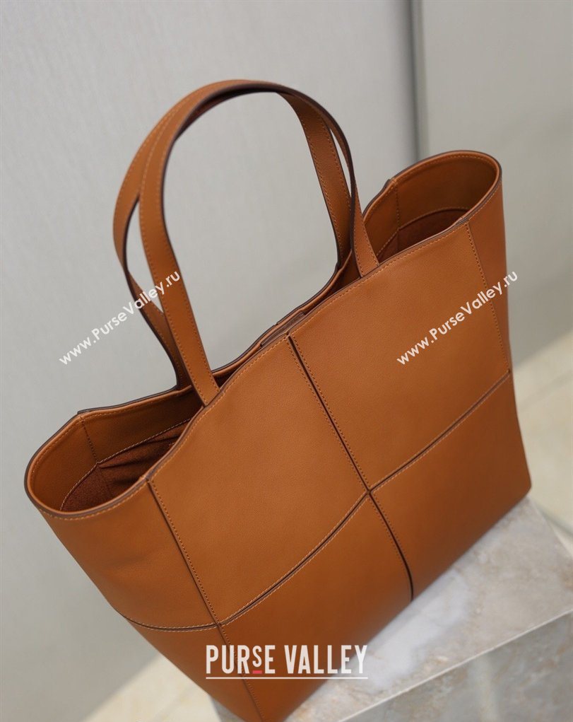 Saint Laurent Paris Small 4 Carre Tote Bag in Leather Toasted Brown 2026 863959 (MHUI-260407008)