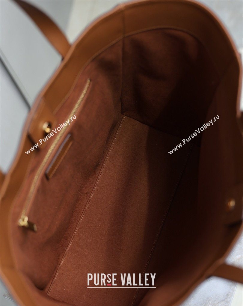 Saint Laurent Paris Small 4 Carre Tote Bag in Leather Toasted Brown 2026 863959 (MHUI-260407008)