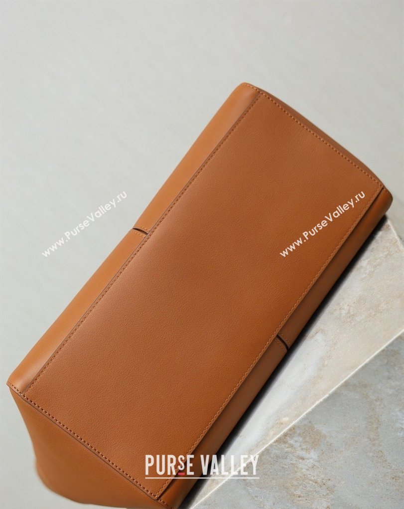 Saint Laurent Paris Small 4 Carre Tote Bag in Leather Toasted Brown 2026 863959 (MHUI-260407008)