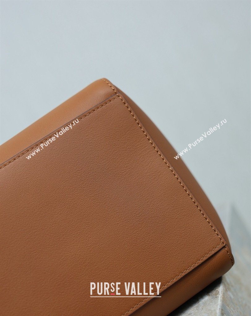 Saint Laurent Paris Small 4 Carre Tote Bag in Leather Toasted Brown 2026 863959 (MHUI-260407008)